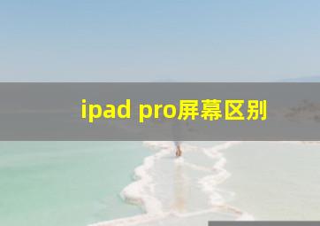 ipad pro屏幕区别